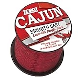 Zebco Cajun Smooth Cast Monofilament Fishing Line, Low-Vis Ragin’ Red Quarter Pound Spool, 3,000-Yards, 4-Pound, Virtually Invisible, Natural Presentation