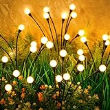 Solar Garden Lights, ASMAD 4 Pack 32 LEDs Solar Outdoor Lights, Outdoor Decorations Lights, Solar Swaying Lights, Firefly Lights for Patio Pathway Outdoor Decor, Big Bulb Solar Swaying Light