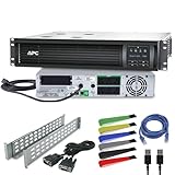 APC 1500VA Smart UPS with SmartConnect, Rack Mount UPS Battery Backup, Sinewave, AVR, 120V (SMT1500RM2UC) + Network Cable + Wire Ties