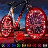 Activ Life Bike Lights, Red, 2-Tire Pack LED Bicycle Christmas Lights for Wheels with Batteries Included, Hot LED Bday Gift Ideas and Presents for Christmas, Kids Stocking Stuffers