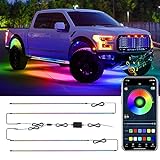 LivTee Underglow Kit for Car, Under Glow Lights with App Control, RGB LED Lights with Music Mode and DIY Mode, 2 Lines Design with 213 Flow Modes for Cars SUVs Trucks, Car Accessories for Men Women