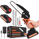 Mini Chainsaw Cordless for Garden & Yard, Mini Chain Saw for Trees Battery-Powered, Handheld Chainsaw for Women Men Seniors, Small Chainsaw for Branches Limbs Pruning, Mini Electric Chainsaw