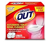 Iron OUT Automatic Toilet Bowl Cleaner, Repel Rust and Hard Water Stains with Every Flush, Household Toilet Cleaner, Pack of 1, 6 Tablets, White