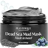 PLANTIFIQUE Dead Sea Mud Mask for Face Body Care with Hyaluronic Acid for Women and Men - Pore Minimizer Skin Care - Deep Cleansing Skin Purifying Face Mask for Blackheads Oily Skin - 8.1oz/240g