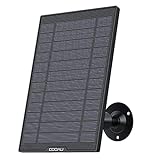 COOAU Solar Panel for Outdoor Security Camera, Waterproof Solar Panel with 10ft USB Cable Compatible with DC 5V Rechargeable Battery Camera, Continuous Power Supply for Security Camera (No Camera)