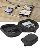 WGear Desined Featured Headphone Amplifier Case for FiiO A1, FiiO K1, Topping NX1A, Fulla USB Dongle DAC/AMP, with mesh Pocket for Cable, Fastening Elastic Strap, Wrist Strap Ballistic Black