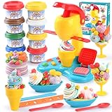 PLAY Color Dough Sets for Kids Ages 4-8,Play Kitchen Ice Cream Maker Play Dough Set for Kids Ages 2-4,Arts Crafts Playdough Toys for Girls Boys 3+,8 Cans of Modeling Compound,2 oz Cans,Multicolor