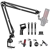 Microphone Arm,Aokeo AK-35 Microphone Desk Stand-Microphone Suspension Boom Scissor Arm Stand For Blue Yeti,Blue Snowball iCE,QuadCast,Elgato