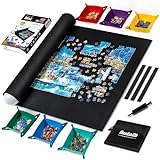 Becko US 2000 Piece Puzzle Mat Roll Up with 6 Sorting Trays & Storage Bag & Black Pump, Jigsaw Felt Mat for Easy Transport & Storage, Portable Puzzle Saver for 2000 1500 1000 500 Pieces Jigsaw Puzzles
