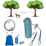 LURLEEZ Dog Line Dog Run Tie Out Cable Dog Trolley System for Large Dogs Dog Chains for Outside Dog Runner for Yard Camping Gear
