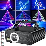 KeoBin DJ Laser Lights for Party, Professional 3D Animation RGB Laser Show Projector, DMX512 Music Sound Activated Stage Light with Remote Control for Indoor Club Disco Home Birthday