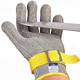 Dowellife Level 9 Cut Resistant Glove Food Grade, Stainless Steel Mesh Metal Glove Knife Cutting Glove for Butcher Meat Cutting Oyster Shucking Kitchen Mandoline Chef Slicing Fish Fillet (Medium)