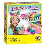 Creativity for Kids Quick Knit Loom Kit - Knitting Kit for Kids, Make Your Own Pom Pom Hat And Accessories, Knitting Loom Crafts for Kids