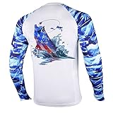 Palmyth Fishing Shirt for Men Long Sleeve Sun Protection UV UPF 50+ T-Shirts with Pocket (Leaping Tarpon, Medium)