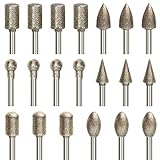 Diamond Drill Grinding Bit Set, Stone Carving Rotary Tools Polishing Kits Diamond-Coated with 1/8-inch Shank Universal Fitment for Stone Glass Ceramics