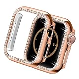 Yolovie Compatible for Apple Watch Case 38mm 40mm 42mm 44mm Bling Crystal Diamonds Rhinestone Bumper Cover for Women Girl, Hard PC Protective Frame for iWatch Series 6/5/4/3/2/1/SE - 40mm Rosegold