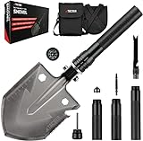TAC9ER Survival Shovel Multitool with Carrying Case - Emergency Collapsible Tactical Shovel for Camping, Beach, Offroading, or Backpacking