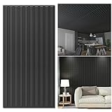 Art3d 12 Pack 2ft x 4ft Drop Ceiling Tiles in Black, Slat Design 3D Wall Panels for Interior Wall Decor 24in x 48in