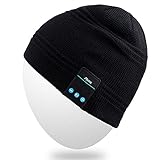 Rotibox Wireless Bluetooth Beanie Hat Cap with Musicphone Speakerphone Stereo Headphone Headset Earphone Speaker Mic for Fitness Outdoor Sports Skiing Running Skating Walking - Black