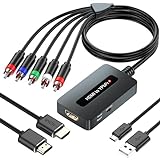 HDMI to Component Converter, 1080P HDMI to YPbPr Converter, HDMI Component Converter for DVD/STB/PS3/PS4 to Display on Traditional TV with Component Input(Not Support 4k)