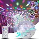 LLUOTE Disco Ball Lights RGB LED Rotating Party Stage Lights,Bluetooth Remote Control Night Lights,Adult Home Theater,Room Decoration,Christmas Gift, Birthday Gift