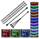 Speclux PC RGB Strip - 3pcs 5050 Magnetic PC LED Strip, Computer Case LED Light Strips for M/B with 12v 4pin RGB Header Compatible with Asus Aura Asrock RGB Led Gigabyte RGB Fusion MSI Mystic Light