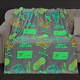 Gaming Blanket Toys Gifts for Boys - Christmas Easter Valentine's Day Birthday Glow in The Dark Gamer Controller Throw Decor Presents Teen Kids Age 8 9 10 11 12 13 14 15 16 Year Old Boy 50'x60'