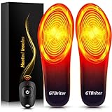 Heated Insoles for Men Women 3500 mAh with Rechargeable Remote Up to 13 Hours Heating Rechargeable Heated Shoe Insoles Foot Warmer for Hunting Outdoor Work Hiking Camping-M