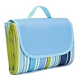LRUUIDDE Large 80'x 60' Beach Blanket, Outdoor Picnic Blankets, Waterproof Sandproof Portable Blankets, Foldable and Lightweight for Spring Summer Camping, Beach, Park (Blue)