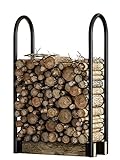 Fire Beauty Firewood Log Rack Adjustable Bracket Kit, Fireplace Wood Storage Holder,Black Powder,Coated Steel, Outdoor and Indoor