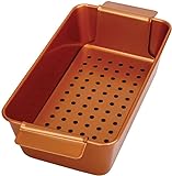Ihanini Non-Stick Meatloaf Pan 2-Piece Healthy Meatloaf Pan Set Copper Coating With Removable Tray Drains Oven and Dishwasher Safe