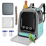 Sysmashing Bird Backpack Carrier,Bird Travel cage Backpack with Tray and Standing Perch,Feeding Tank,Waterproof pad,Used for Parakeets,hornbirds,Lovebirds,Small and Medium-Sized Bird