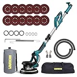 Drywall Sander, WAABENN Foldable Retractable Wall Sander 750W, 800-1750rpm speed, 6 Adjustable Speeds, 12pcs Sandpaper, LED Light with Automatic Vacuum System
