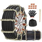 Nemtor Upgraded Snow Chains For Car,10 Pack Anti Slip Tire Chains Snow Chain For Car Pickup Truck SUV ATV,Universal Steel Emergency Security Chains For Tire Width 195-275mm(7.7-10.6'')