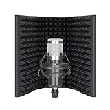 Neewer Pro Microphone Isolation Shield, 3-Panel Pop Filter, High Density Absorbent Foam Front & Vented Metal Back Plate, Compatible with Blue Yeti and Any Condenser Microphone Recording Equipment