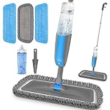 Spray Mop for Floor Cleaning, Microfiber Dust Hardwood Floor Mop, Wet Spray Mop for Wood Laminate Tile Vinyl Floor Home Kitchen Dry Flat Mop with 3 Washable Reusable Pads 1 Refillable Bottle