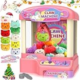 Claw Machine for Kids, Arcade Games Mini Vending Machine with 10 Plush Animal and 12 Coin, Candy Claw Machine with Music, Gifts for Kids Birthday Gifts Toys for Girls Boys 5-8 8-13 Year Old