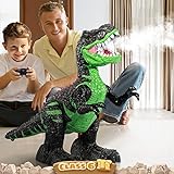 Remote Control T-rex Dinosaur Toy for Boys 4-7, Realistic Tyrannosaurus with Water Mist, Flashing Light, Roaring, Big Electric T-Rex with Rechargeable Battery for Kids 3-5 Years Old Boys & Girls