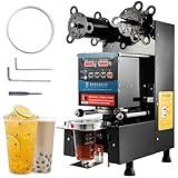 Marada Cup Sealing Machine 90/95mm Electric Cup Sealer Machine Full Automatic 500-650 Cups/H Commercial Boba Sealer Automatic Counting for Boba Milk Tea Coffee Digital Control Panel (Black)