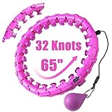 OurStarry 32 Knots Weighted Hoola Circle Fit Workout Hoop Plus Size, Infinity Hula Fitness Massage for Women, Smart Waist Exercise Ring for Adults Weight Loss (32Knots Purple)