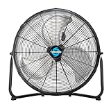 Tornado 20 Inch High Velocity Metal Floor Fan, 3-Speed Powerful Cooling for Industrial, Commercial, and Home Spaces, 120°Tilt, 6.0 FT Cord - UL safety Listed, Black