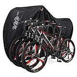 Aiskaer Bike Cover for 2 or 3 Bikes Outdoor Waterproof Bicycle Storage with Lock Hole for Mountain Road Electric Bike Heavy Duty Bikes,Bike Tarp Heavy Duty Ripstop Material 210D