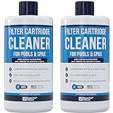 Pool & Spa Cartridge Cleaner (2 Pack, 32oz / 2 Quart Total / 4 Uses), Made in USA - Filter Cleaning Solution Comparable to Leisure Time by Essential Values