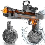 Blueyak Automatic Manual Dual Modes Electric Water Guns - 38FT Transparent Automatic Long Range Squirt Guns High Powerful Strongest Water Gun Best Water Gun for Summer Pool Toys for Kid & Adult - Grey
