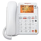 AT&T CL4940 Corded Standard Phone with Answering System and Backlit Display, White (Renewed)