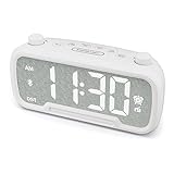 Bluetooth Speaker Alarm Clock with FM Radio,Bedside Radio Alarm Clock with 2 USB Chargers,Adjustable Dimmer andVolume,12/24H,Snooze,Battery Backup,Plugged in Clock Radio for Adult Kid Heavy Sleeper