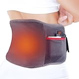 Comfheat Cordless Portable Heating Pad for Back Pain Relief, Battery Powered Heated Back Wrap, 5000 mAh Rechargeable Heat Belt for Lower Back, Waist Pain, Abdomen Cramps, 3 Heat Settings, Auto-Off