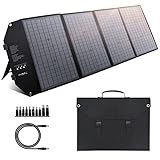 EnginStar 100W Foldable Solar Panel Charger with 18V DC Outlet for Portable Power Stations Jackery/Rockpals/Flashfish, Portable Solar Generator with USB-A USB-C QC 3.0 for Outdoor Camping Van RV Trip