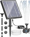 Biling Solar Fountain for Bird Bath, Solar Panel Kit Outdoor Solar Water Pump with 4ft Tubing for Hummingbird Bath, Small Pond and Fish Tank