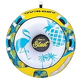 Airhead Blast Towable 1 Rider Tube for Boating and Water Sports, Kwik-Connect Tow, Double-Stitched Partial Nylon Cover & Speed Safety Valve for Easy Inflating & Deflating